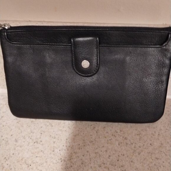 BLACK LEATHER POUCH WALLET (NWT) - Picture 1 of 10